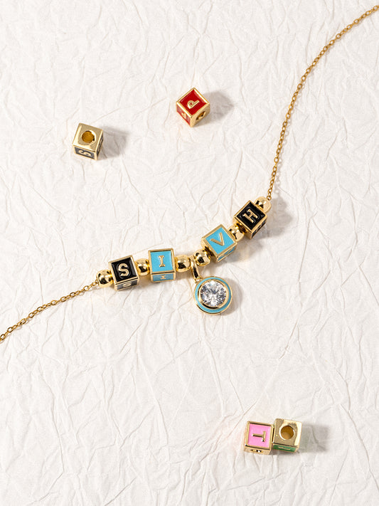 Personalized 4-Letter Necklace with Celestial Glow Pendant