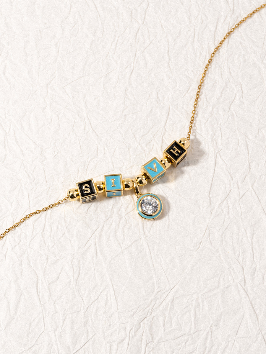 Personalized 4-Letter Necklace with Celestial Glow Pendant
