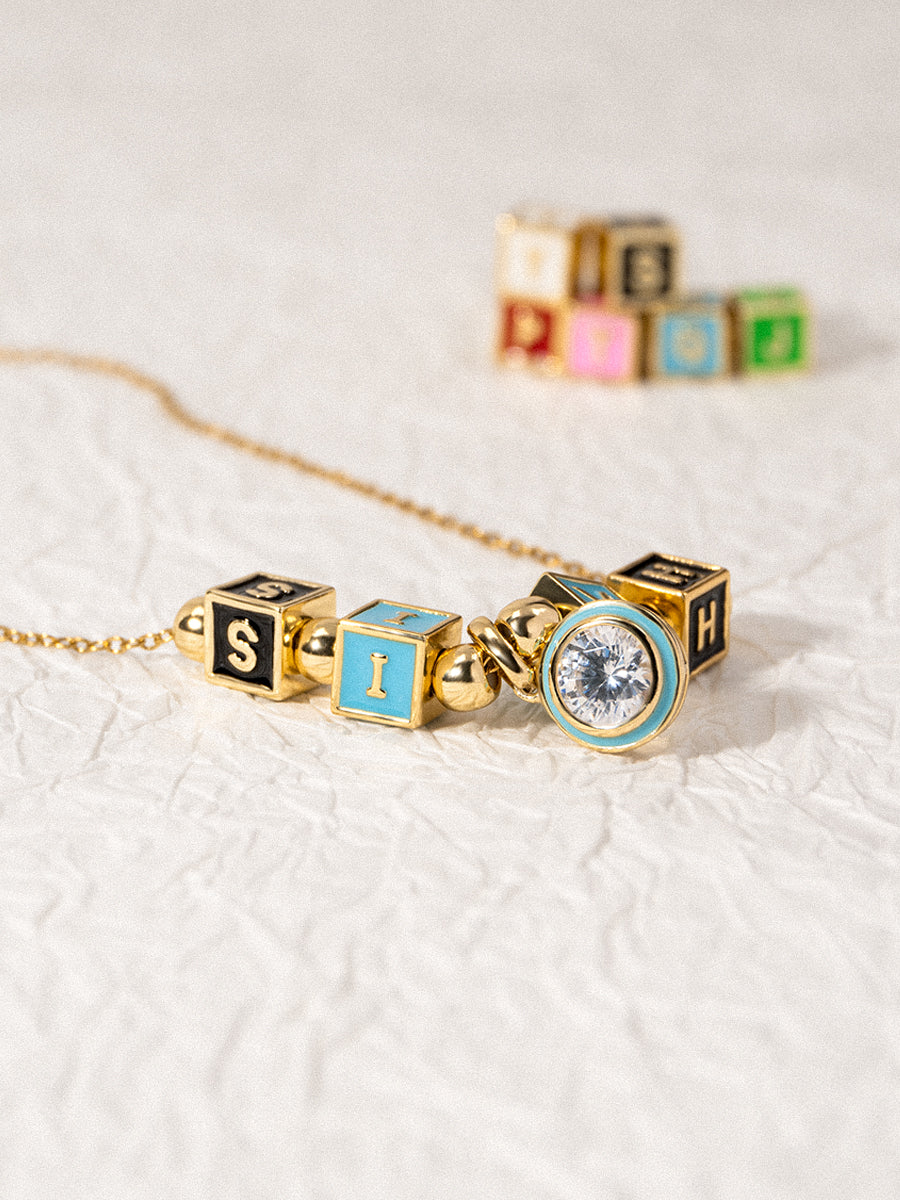 Personalized 4-Letter Necklace with Celestial Glow Pendant