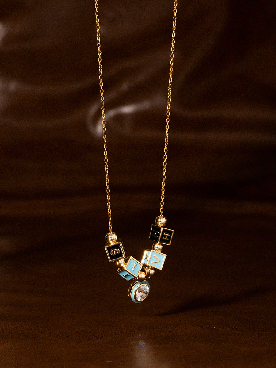 Personalized 4-Letter Necklace with Celestial Glow Pendant